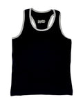 BB racer back tank - Black w grey