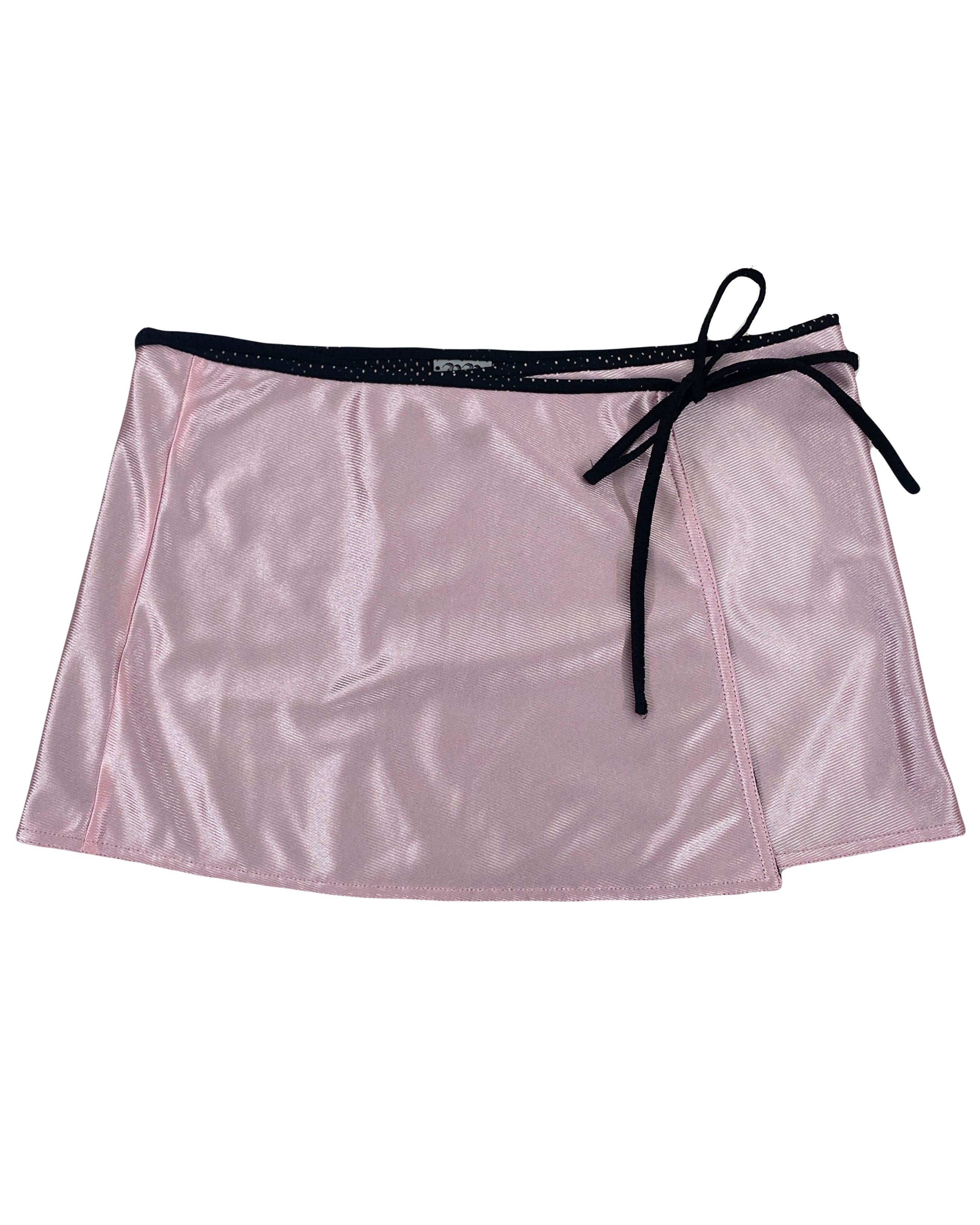 2-in-1 Wrap Skirt - Sporty Mesh + Shiny Pink