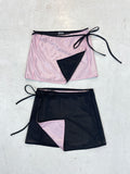2-in-1 Wrap Skirt - Sporty Mesh + Shiny Pink